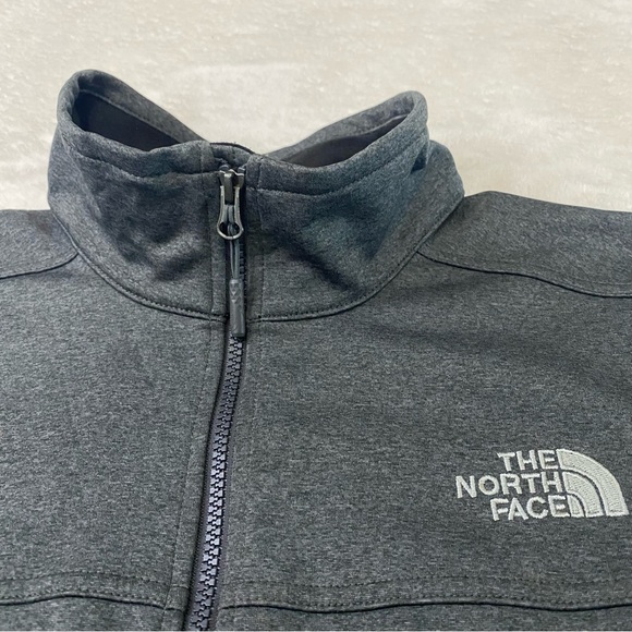 North Face Mens Zip Up Jacket Size M Heathered Gray Softshell Windwall 721509 - Picture 3 of 13
